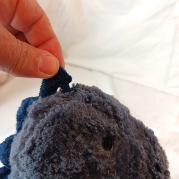 Carter's Just One You Blue Gray Dino Plush Stuffed Animal Corduroy Tummy 7" HTF - Picture 9 of 11